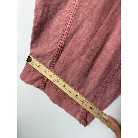 Anthropologie Pilcro Beach Cargo Pants Coral Linen Blend Wide Leg Women 25 Tall - Picture 10 of 10
